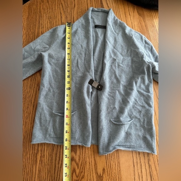 Fabiana Filippi 161546 Draped Open Front Cardigan 100% Cashmere Blue Sz. Small - Picture 8 of 12